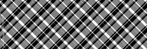 Back to school check plaid tartan, symmetry vector fabric textile. Luxurious pattern seamless texture background in gray and black colors.