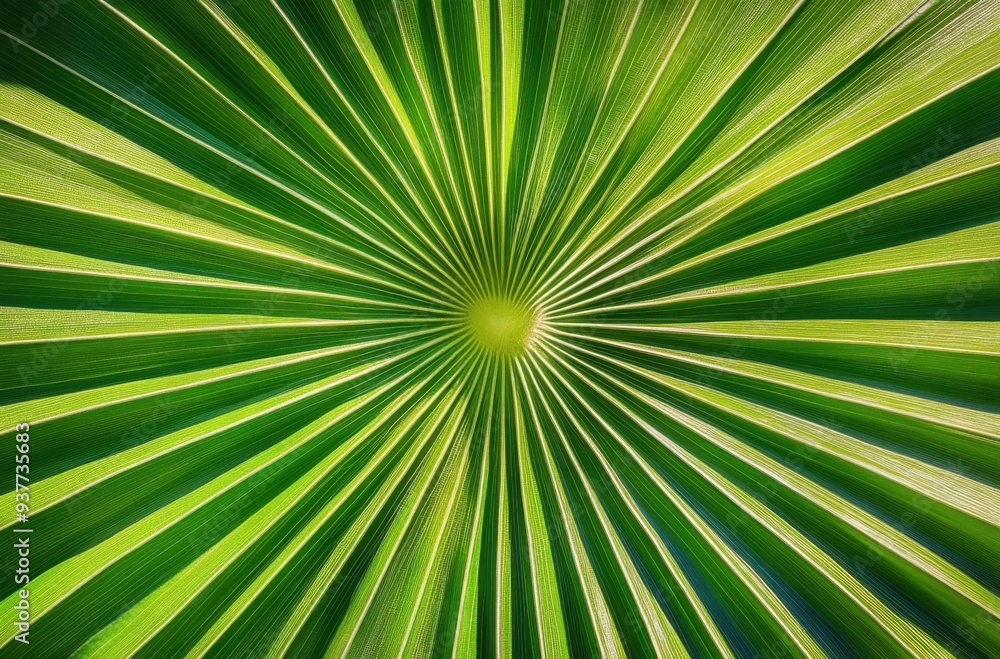 Symmetrical Green Palm Leaf Close-Up Symmetrical Green Palm Leaf Close-Up