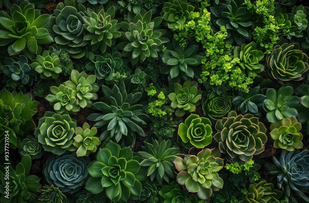 Dense Succulent Mosaic with Diverse Textures Dense Succulent Mosaic with Diverse Textures