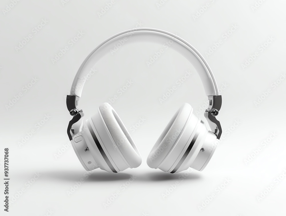 White wireless headphones isolated on white background. White wireless headphones isolated on white background.