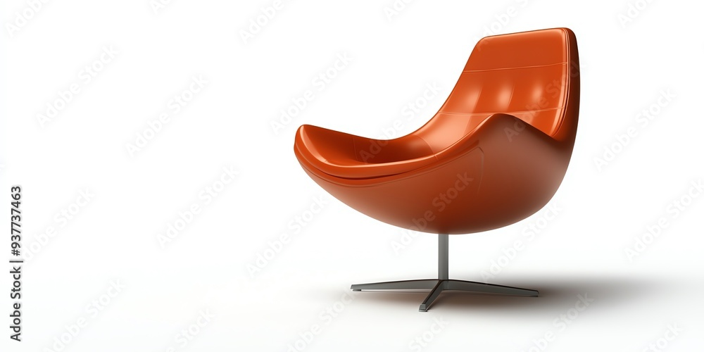 3D illustration of a modern office chair, floating on white