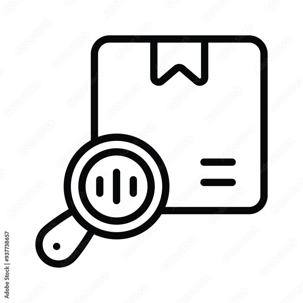 Deliver box with magnifier showing concept icon of parcel tracking Deliver box with magnifier showing concept icon of parcel tracking
