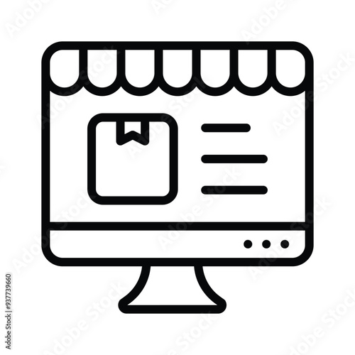 Check this beautifully designed icon of online shopping in trendy style