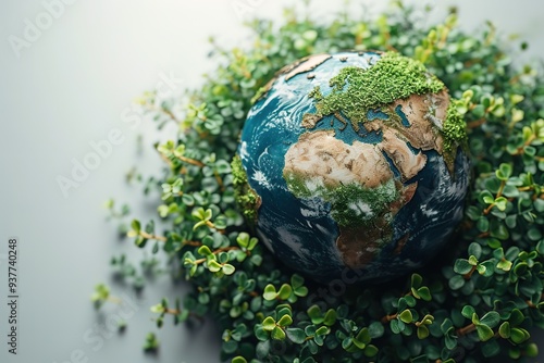 Earth day concept on white background, World environment day
