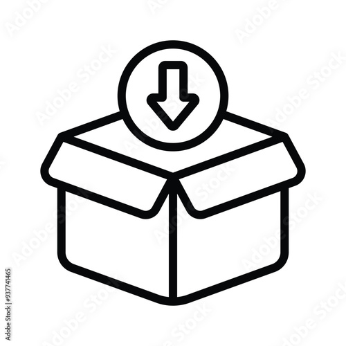 An icon depicting a parcel being received, symbolizing incoming package