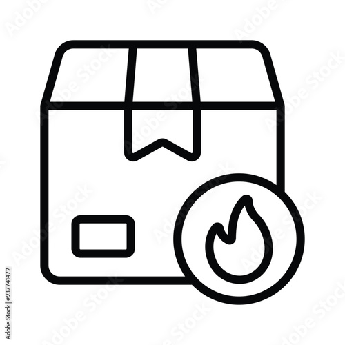 An icon representing flammable delivery, indicating hazardous materials during transportation