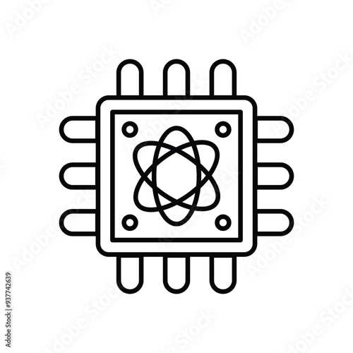 Quantum Computing icon vector stock illustration