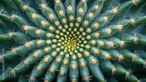 Wallpaper Mural Spiral Pattern of Cactus Spines in a Hypnotic Close-Up Torontodigital.ca