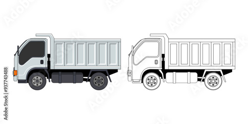 Tipper Truck Cartoon Design Illustration vector eps format suitable for your design needs logo illustration animation etc