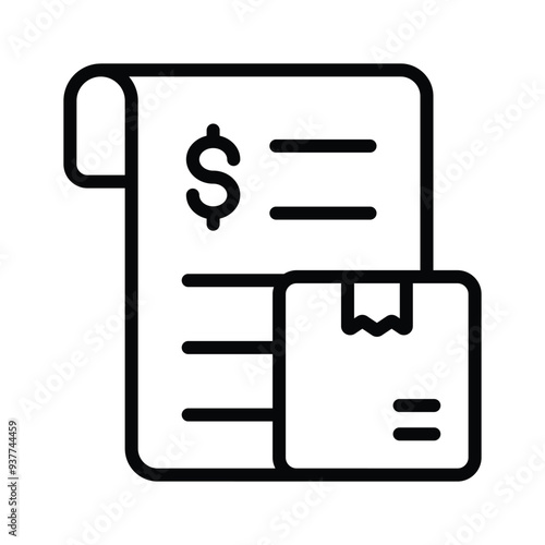 Cargo delivery invoice vector design, trendy icon of cargo bill