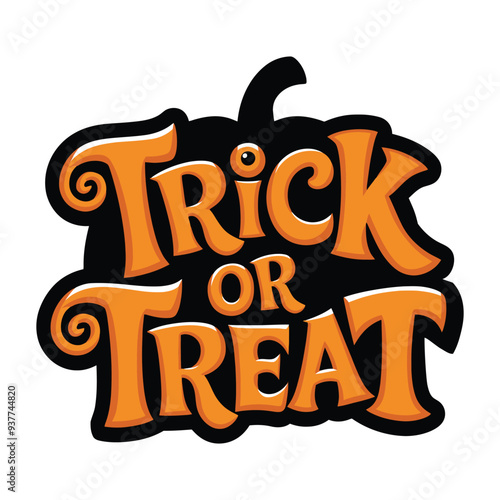 trick or treat pumpkin lettering design