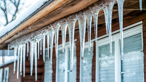a house with icicles hanging from the roof