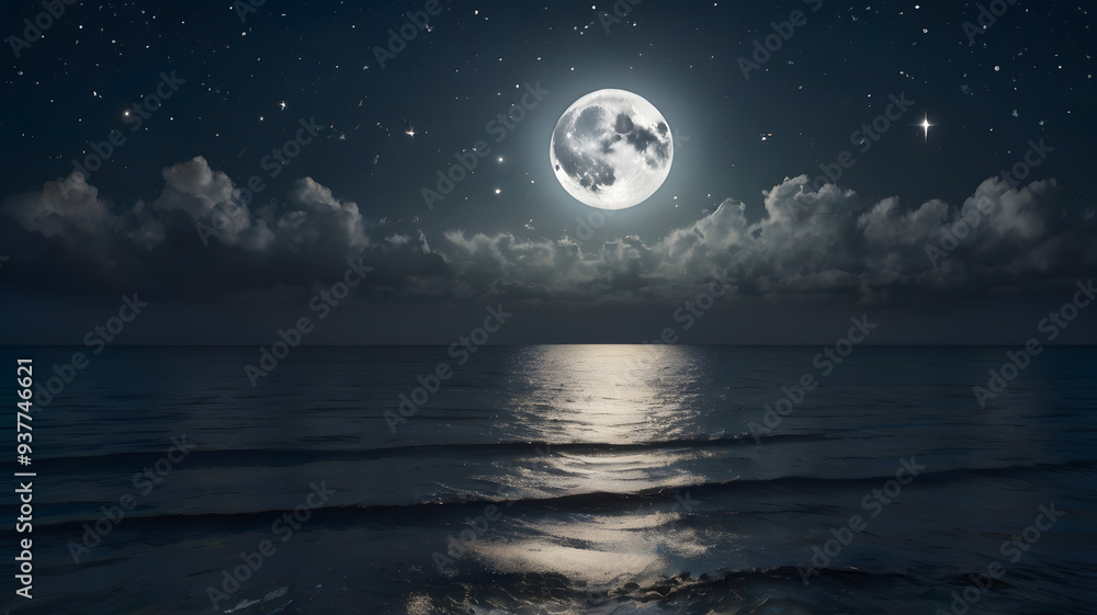 a full moon casting a soft a full moon casting a soft