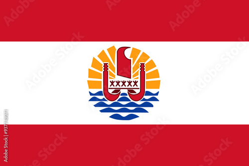 French Polynesia vector flag. Accurate dimensions and official colors. This file is suitable for digital editing and printing of any size.