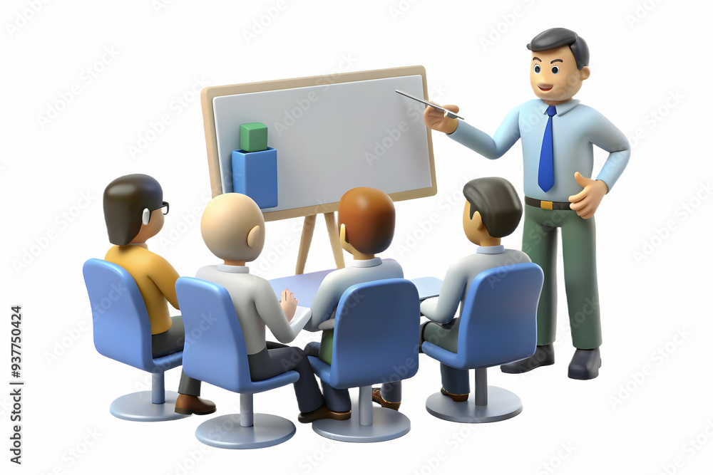 3D Employee candidly presenting ideas during a team meeting concept as A candid shot of an employee presenting ideas during a team meeting. The camera captures the employees enthusiasm and the attenti 3D Employee candidly presenting ideas during a team meeting concept as A candid shot of an employee presenting ideas during a team meeting. The camera captures the employees enthusiasm and the attenti