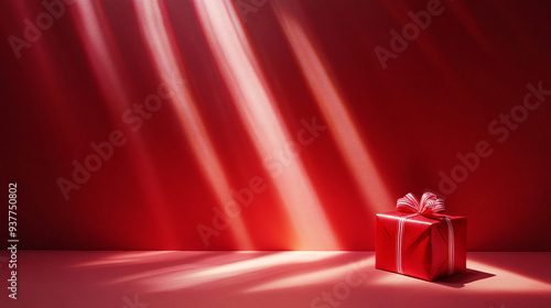 Wallpaper Mural A red box with a bow on top. The box has a red bow. Christmas or Valentine's Day. Torontodigital.ca