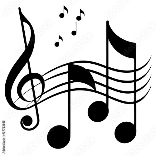 music notes  silhouette Vector