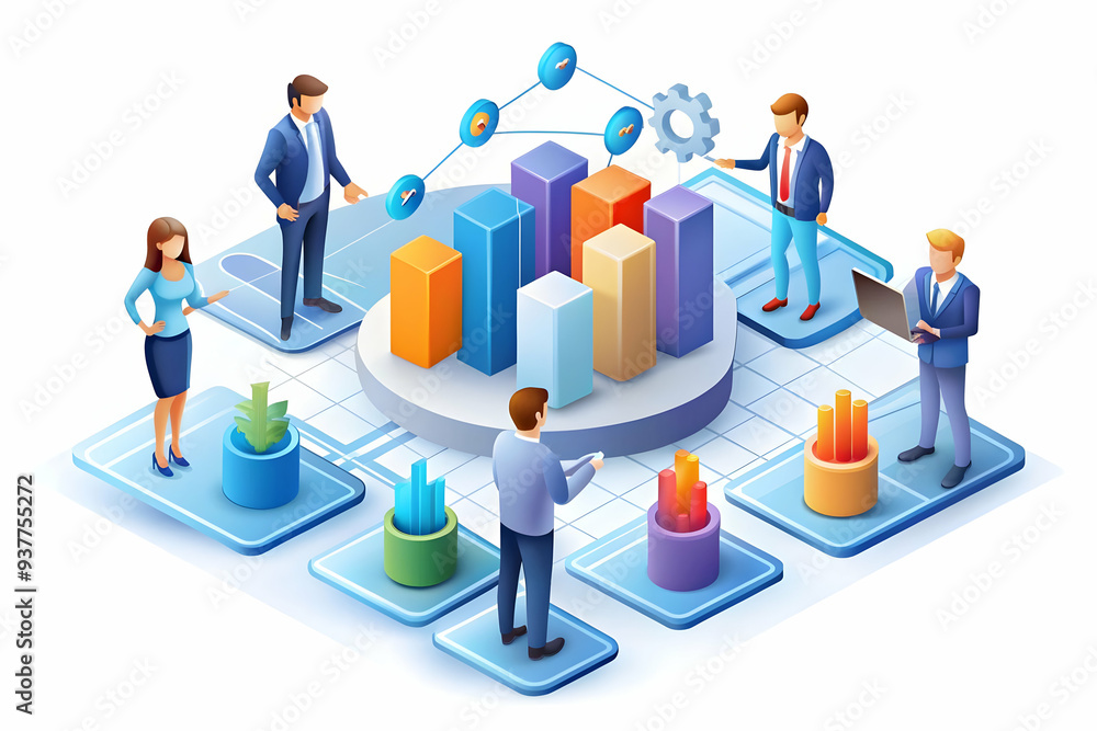 3D AI Driven Customer Data Analysis Concept: Innovative Collaboration and Data-Driven Insights with Data Analytics Team Using AI - Isolated White Background 3D AI Driven Customer Data Analysis Concept: Innovative Collaboration and Data-Driven Insights with Data Analytics Team Using AI - Isolated White Background