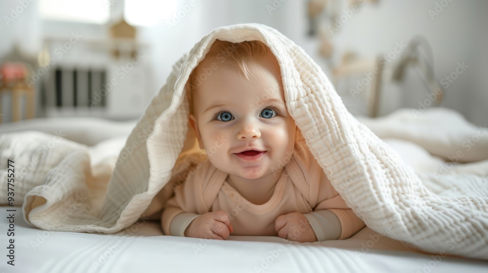 The baby under blanket The baby under blanket