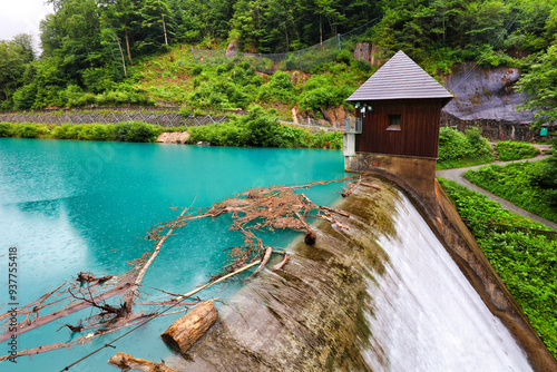 Turquoise water  Klammsee the Sigmund Thun gorge near Kaprun photo