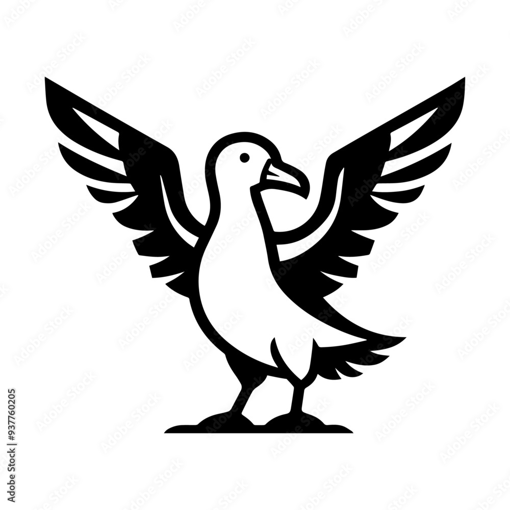 Obraz premium Albatross vector icon.