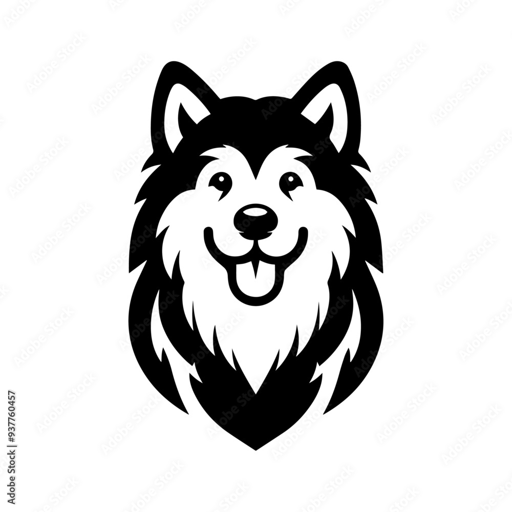 Alaskan malamute head vector icon
Alaskan malamute head vector icon