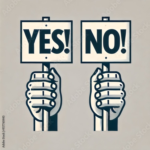 This powerful image features two hands holding signs that read "YES!" and "NO!" in bold typography, symbolizing the critical choices we face daily