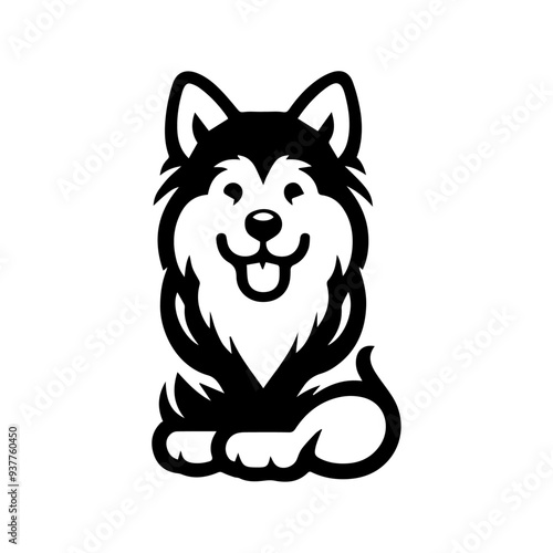 Alaskan malamute icon vector
