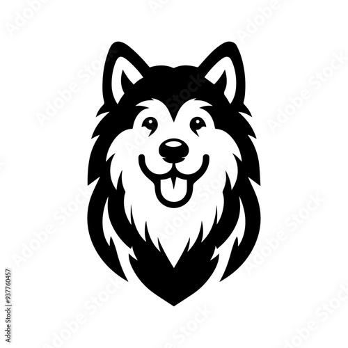 Alaskan malamute head vector icon
