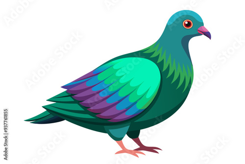 Nicobar pigeon vector art illustration photo