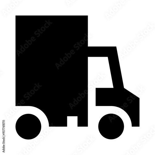 Cargo van solid icon photo