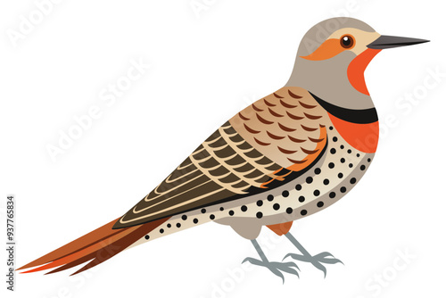 Northern flicker bird vector art illustration