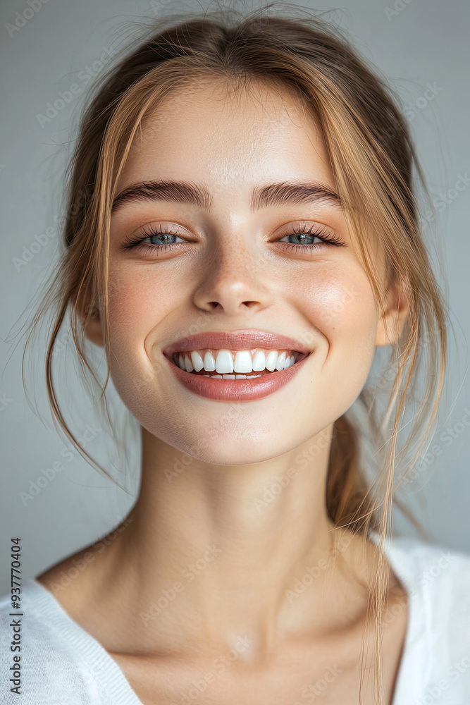 Teeth, dental and oral hygiene with a model woman in studio on a gray background for tooth whitening. Dentist, healthcare and veneers with a female indoor to show a happy smile at a mouth specialist
Teeth, dental and oral hygiene with a model woman in studio on a gray background for tooth whitening. Dentist, healthcare and veneers with a female indoor to show a happy smile at a mouth specialist