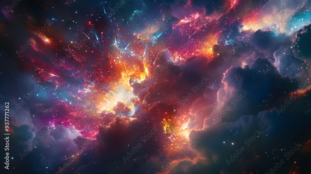 Cosmic Fireworks: A Vibrant Nebula Cosmic Fireworks: A Vibrant Nebula