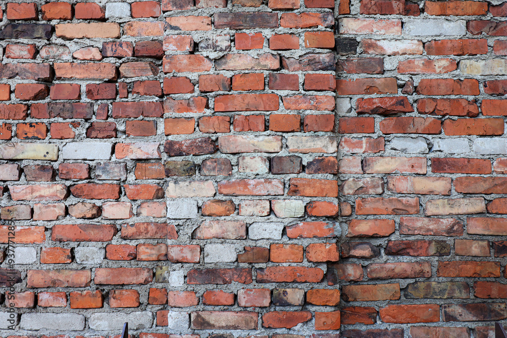 Obraz premium Mur Stocznia Gdańsk Struktura tło ściana czerwona cegła vintage Old red brick wall stara czerwona cegłą