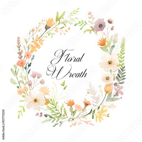 Watercolor Floral Wreath