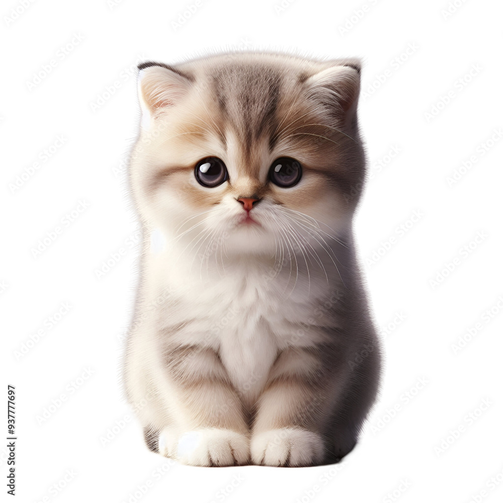 Obraz premium Real Baby Cute Kitty Sitting