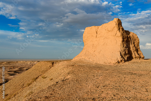 Ruins of the Huashidun Beacon Tower in Jiuquan, Gansu, China photo