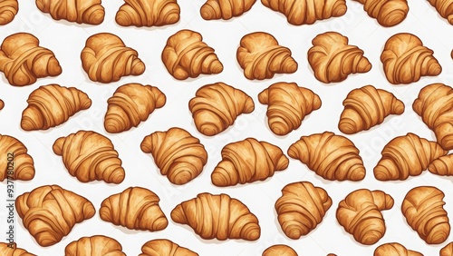 croissant on white background