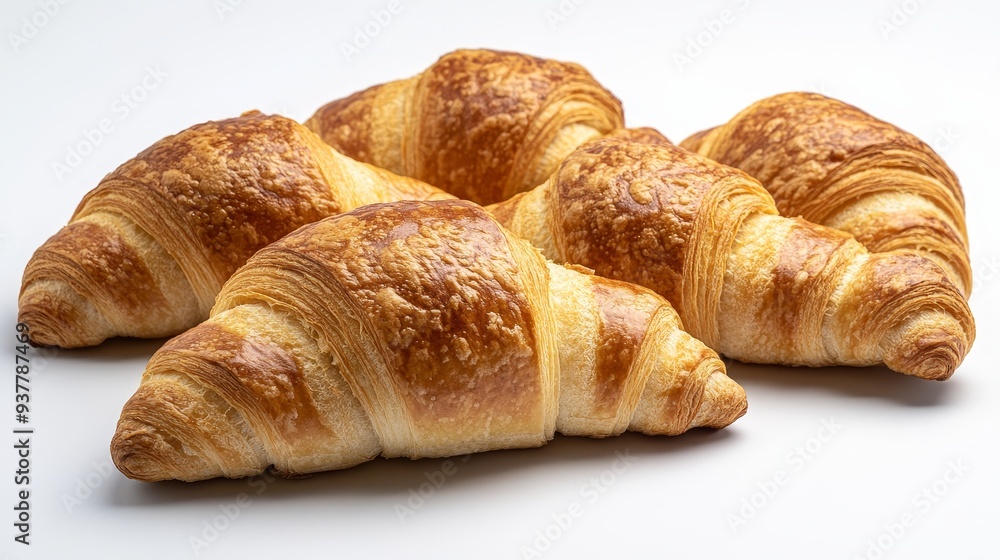 Freshly Baked Croissants Ready to Eat - Four golden brown croissants, freshly baked and ready to enjoy. They symbolize indulgence, breakfast, French cuisine, pastry, and deliciousness. Freshly Baked Croissants Ready to Eat - Four golden brown croissants, freshly baked and ready to enjoy. They symbolize indulgence, breakfast, French cuisine, pastry, and deliciousness.