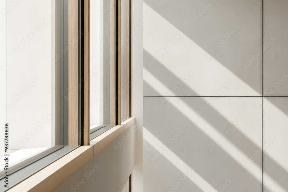 Obraz premium Sunlit interior with geometric shadows