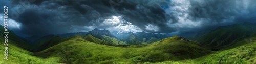 realistic stormy sky over mountains of abkhazia