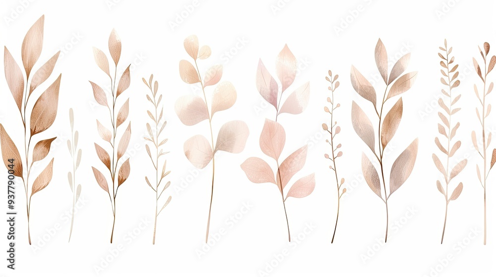 A card with various leaves A card with various leaves