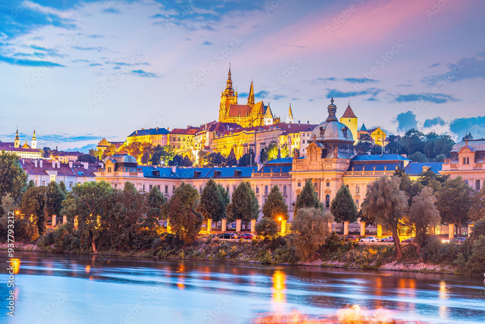 Obraz premium Old town Prague city skyline, cityscape of. the Czech Republic