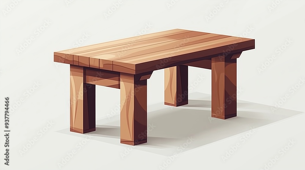 Modern 3D Designer Table - Isolated on White Background Modern 3D Designer Table - Isolated on White Background