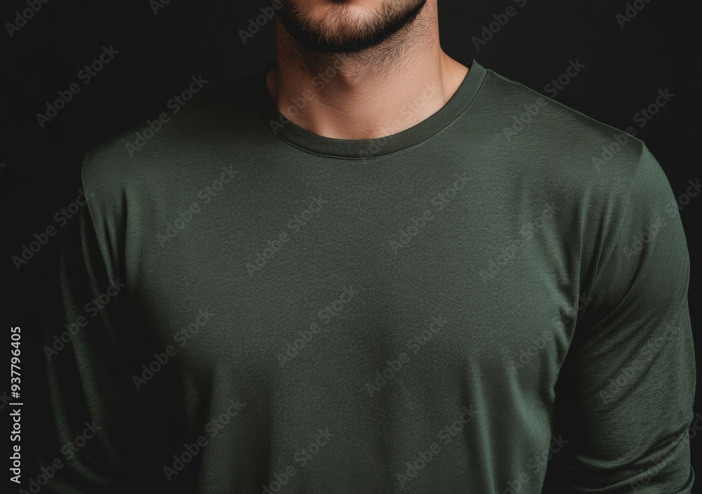 Fototapeta premium man in black shirt mockup