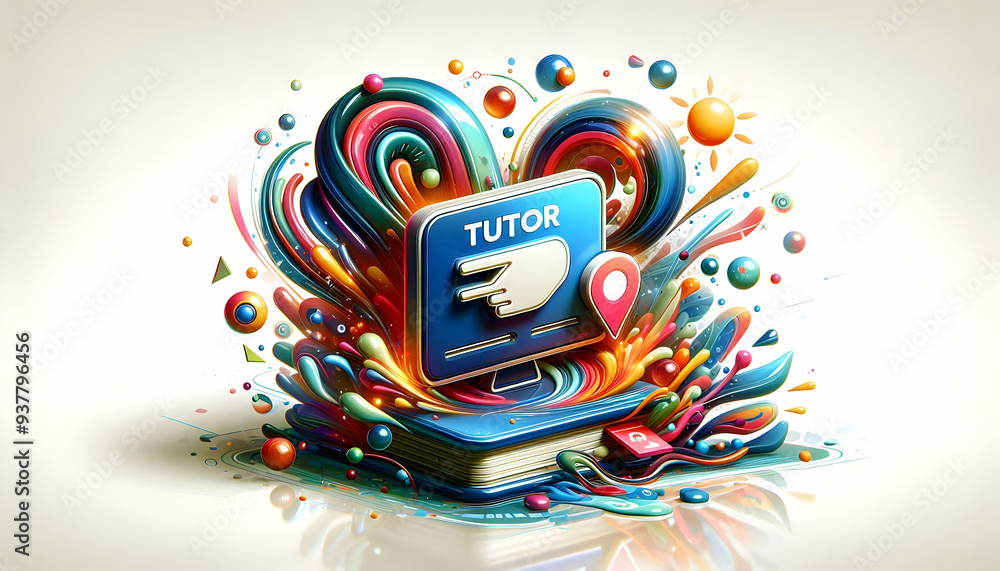 Vibrant Tutor Interface: Abstract Digital Art Scene for Interactive Online Education - Perfect for Banners! | Photo Stock Concept Vibrant Tutor Interface: Abstract Digital Art Scene for Interactive Online Education - Perfect for Banners! | Photo Stock Concept
