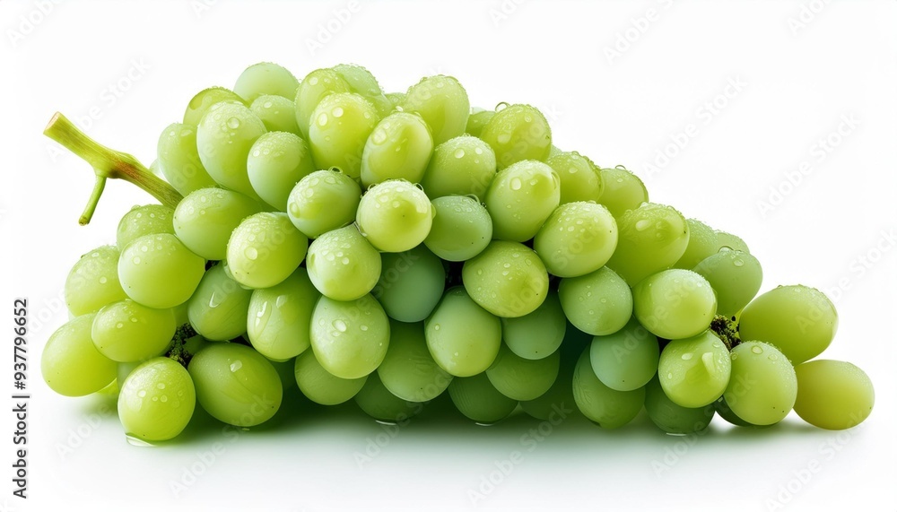 Green grapes arranged in a cluster. Green grapes arranged in a cluster.