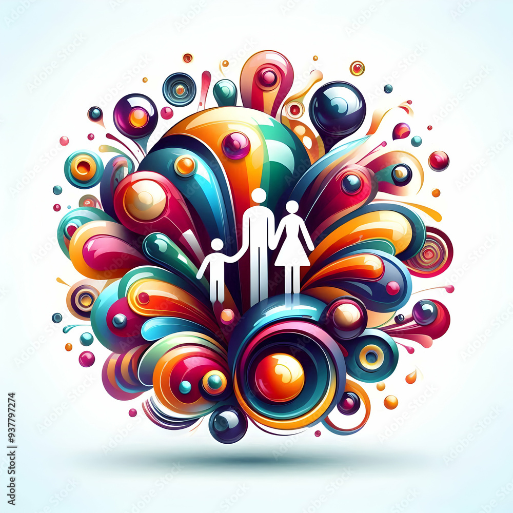 Dynamic Glossy Family Celebration Background: Vibrant Colors & Abstract Shapes for a Festive Atmosphere! Ideal for Family Gatherings, Holidays, and Cultural Diversity - Photo Stock Concept Dynamic Glossy Family Celebration Background: Vibrant Colors & Abstract Shapes for a Festive Atmosphere! Ideal for Family Gatherings, Holidays, and Cultural Diversity - Photo Stock Concept