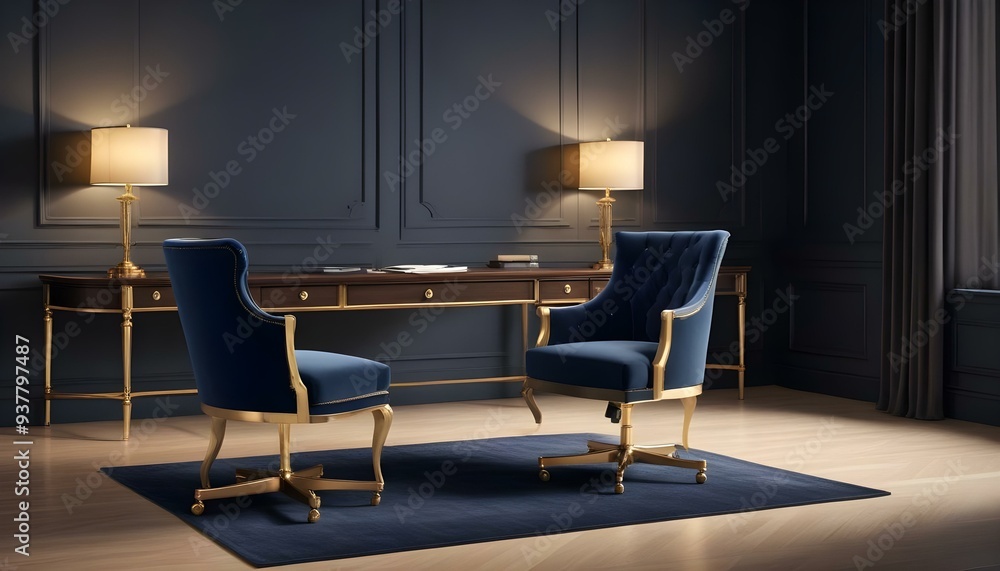 Photo modern style interior room 3d illustration White and gold theme interior modern minimalism photo realism Photo modern style interior room 3d illustration White and gold theme interior modern minimalism photo realism